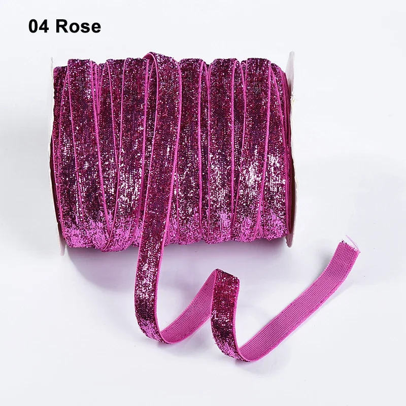 Multicolor Shimmer Glitter Velvet Ribbon for DIY Crafts and Decorative Wrapping
