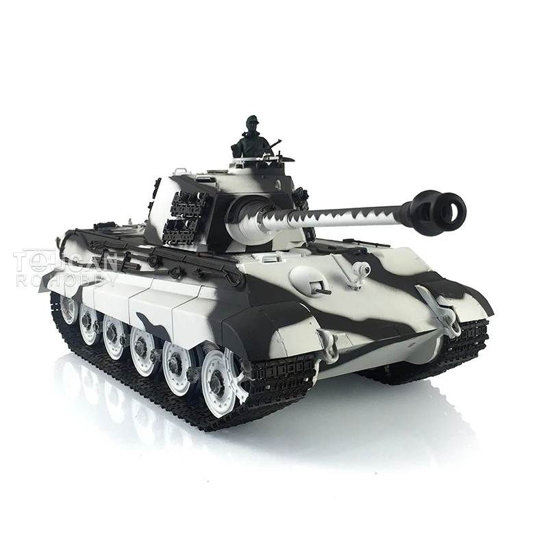 HENG LONG 2.4G 1/16 7.0 King Tiger RTR RC Tank 360° 3888A Barrel Recoil Gearbox White Steel Gearbox Tiger II Toy 2
