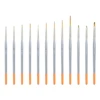 Fine Detail Artist Paint Brush 12 Piece Set Extra Long Hair Hook Line Pen Thin Brush Angular Micro Tip Acrylic Oil Watercolor 1