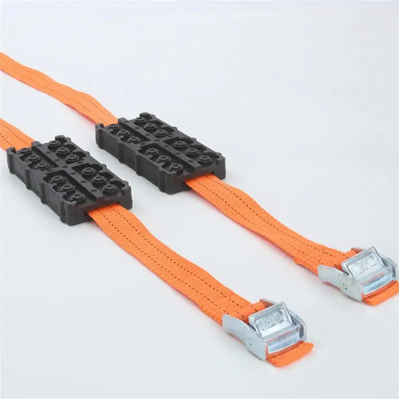 2/1pcs Car Anti Skid Snow Chains Tire Traction Blocks Durable Emergency Snow Mud Winter Outdoor Tire Wheels Anti Skid Strap Belt