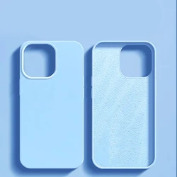 Premium Shockproof Liquid Silicone Phone Case - Luxury Protective Cover Accessory - iPhone 15 (Light Blue)