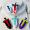 Children's Magnetic Sword Radish Knife Toy Ejection Decompression Tool Sword Sheath Magnetic Absorption Sword Push Card 6