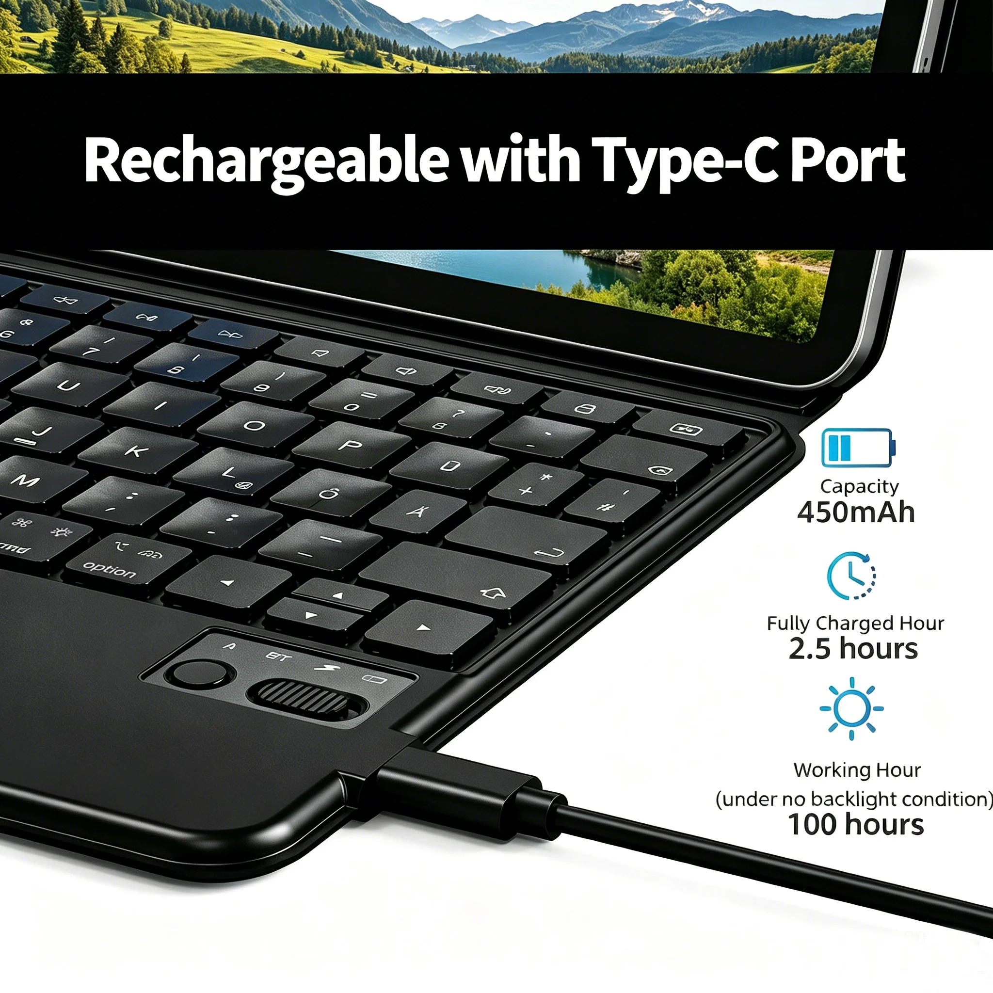 Ultra Slim Backlit Magnetic Keyboard Case