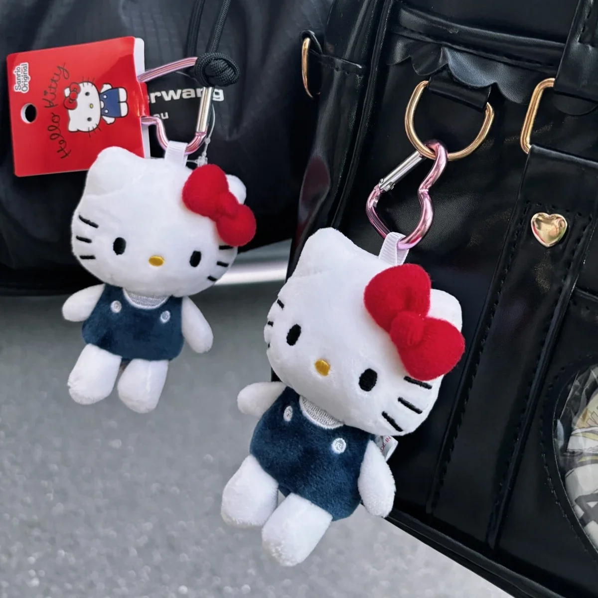 

10 см кавайная Мягкая кукла Hello Kitty в стиле аниме Sanrio, милый мультяшный рюкзак, подвесные аксессуары, подарок для девушки, оптовая продажа