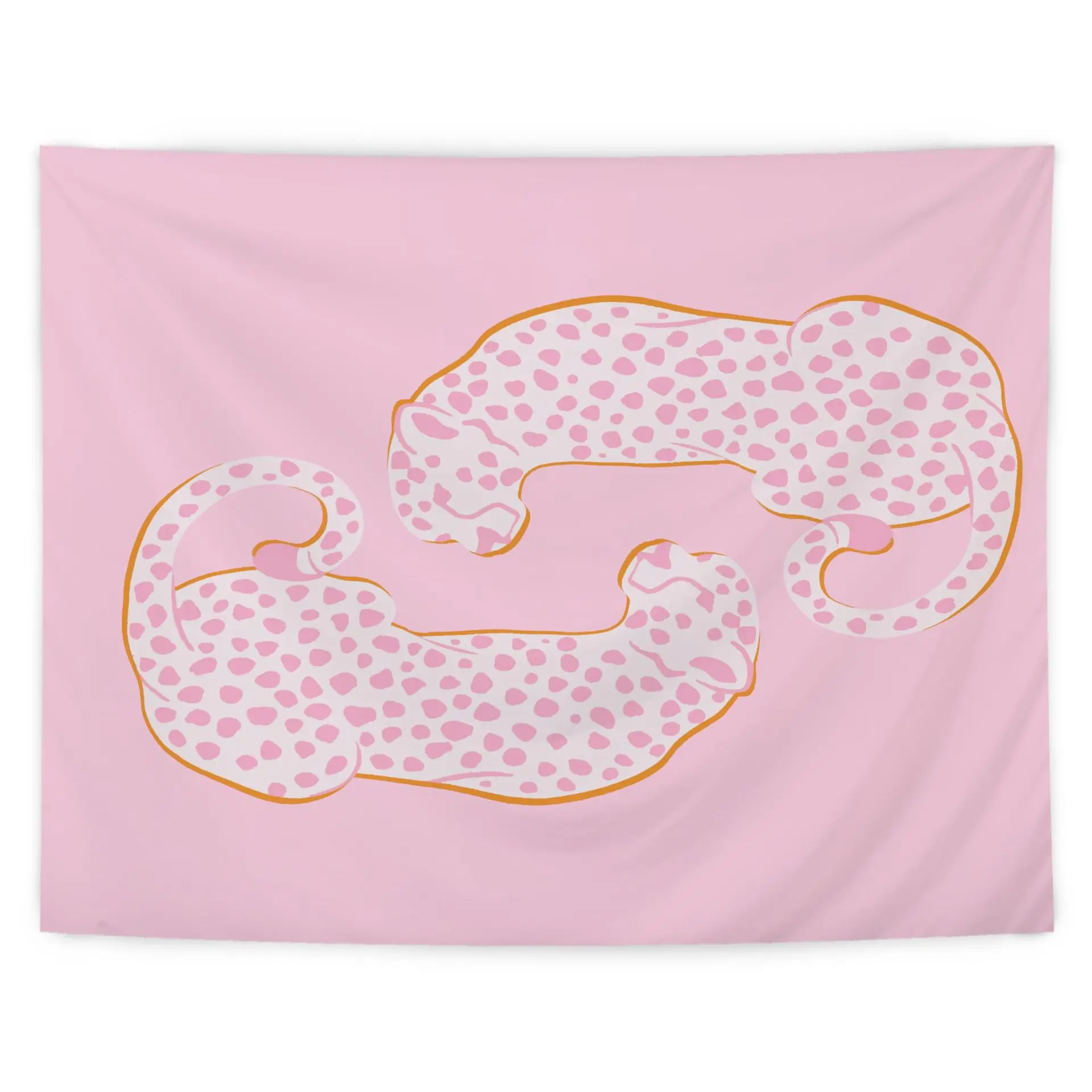 1pc dos namorados rosa chita leopardo impressão tapeçaria criativo amor tema decoração de casa pendurado na parede para o quarto sala estar romântico