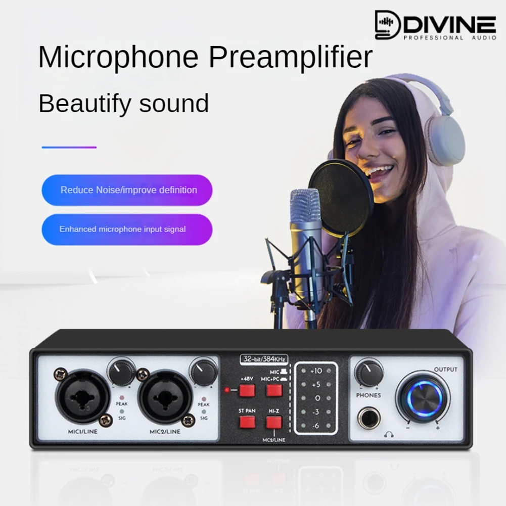 X49A-2 인2아웃 USB 오디오 인터페이스 32Bit/384KHZ 스튜디오 부품 녹음 사운드 카드 48V 팬텀