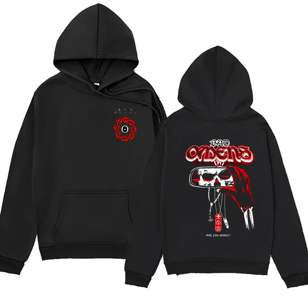 Rapper Rock Band Bad Omens Print Hoodie Men Women Hip Hop Fashion Oversized Sweatshirts Male Winter Long Sleeve Hoody Pullover