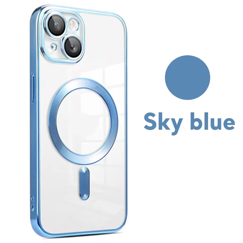 Enhanced Magnetic Clear Plating Cover for Magsafe Original Case
