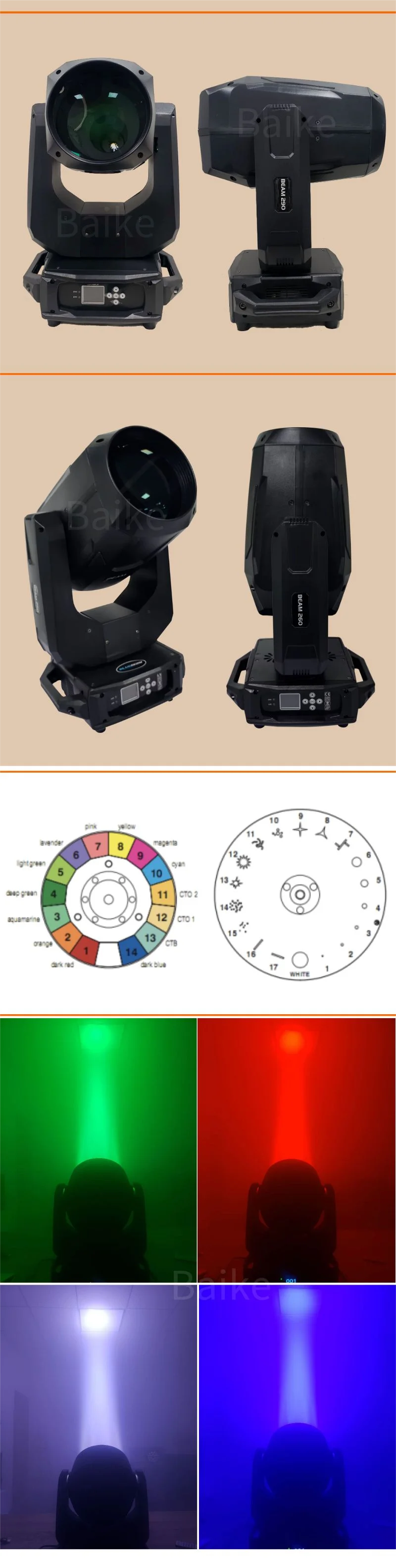 Description Picture 3 of item1-10PCS Lyre Beam 10R 260W Moving Head Beam Light Sharpy Beam 260W Move Head Gobo Stage Wash Beam Super Bright Dj Light flycase