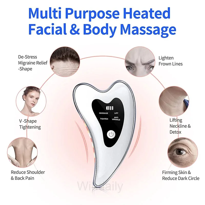 Face Massagers Skin Scraping for Facial Lifting Tighten Care Anti Wrinkle Double Chin Remove Neck Electric Massage Skincare Tool