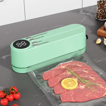 1 Portable vacuum sealer, USB rechargeable vacuum food sealer, LED display, multi-functional food preservation system, suitable 1