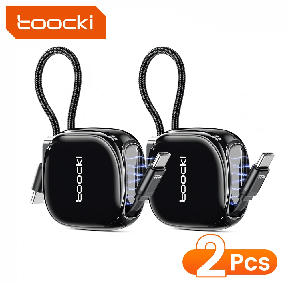 Toocki Retractable 100W Magnetic USB-C Fast Charging Cable with Travel Lanyard