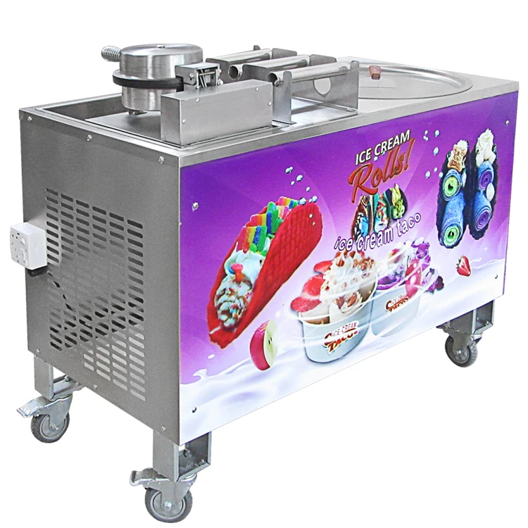 Kolice Commercial fried ice cream machine,rolled ice cream machien,fry ice  cream roll machine -21''X21 single square pan - AliExpress