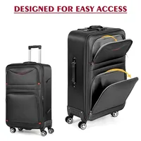 Ensemble de valises 3 pièces pour bagages en tissu Oxford avec serrure TSA et 360 °   Roues silencieuses, sac de voyage extensible étanche pour les entreprises 4