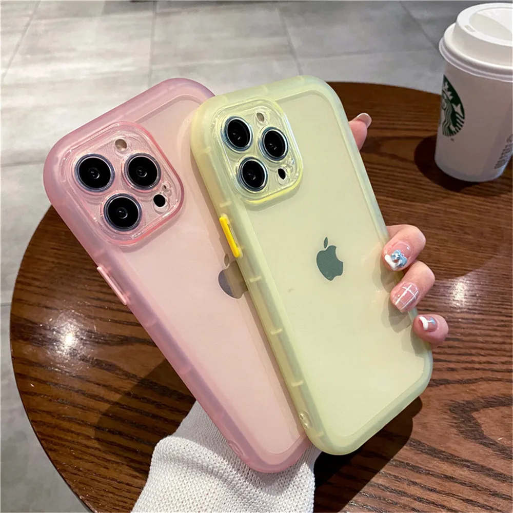 Shockproof Silicone Bumper Clear Phone Case For iPhone 13 12 11 Pro Max XR X XS 7 8 Plus SE2 Camera Protection Transparent Cover MagSafe Charger