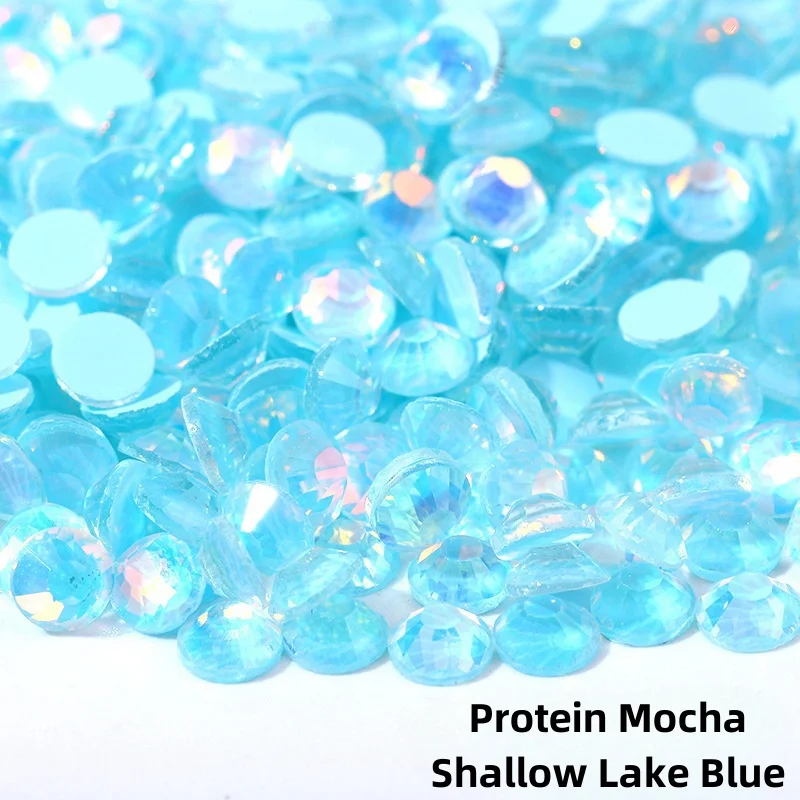 ss6-ss30Glitter Crystal Mocha Opal Non Hotfix Rhinestones Flatback Strass стразы Nails Crystals Diamond For Nail Art Nail Charms