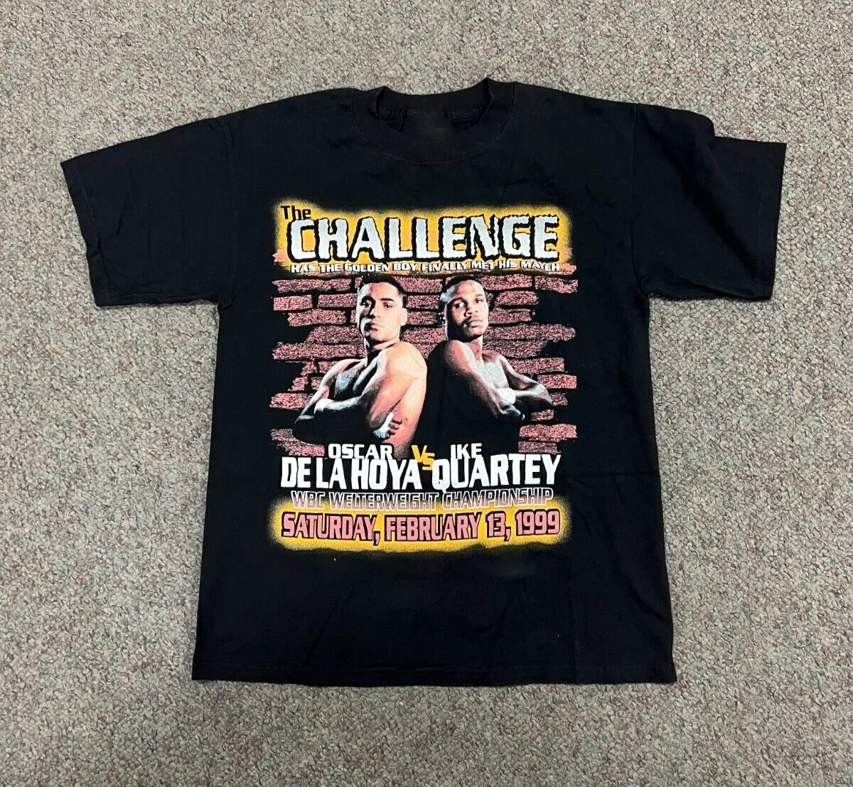 La Sfida Oscar De La Hoya Vs Ike Quartey T-Shirt Nera V631