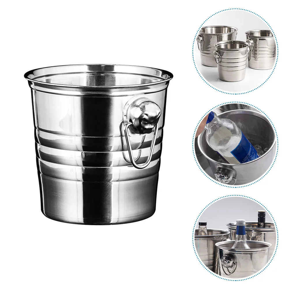 

Convenient Ice Beer Bucket Bucket Ice Cube Container (Silver)