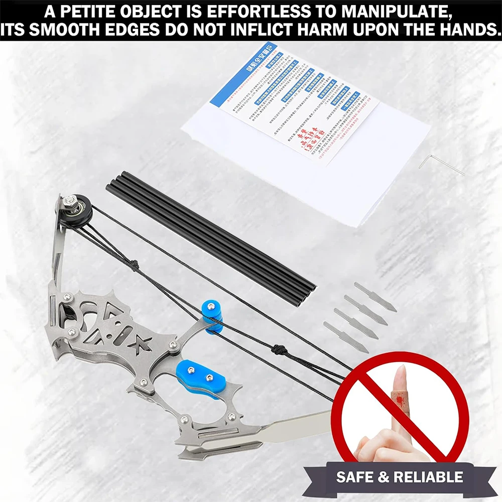 Bow Set for Youth, Recommended Ages 14+,Mini composite bow, mini archery bow with 4 arrows, used for shooting games 4