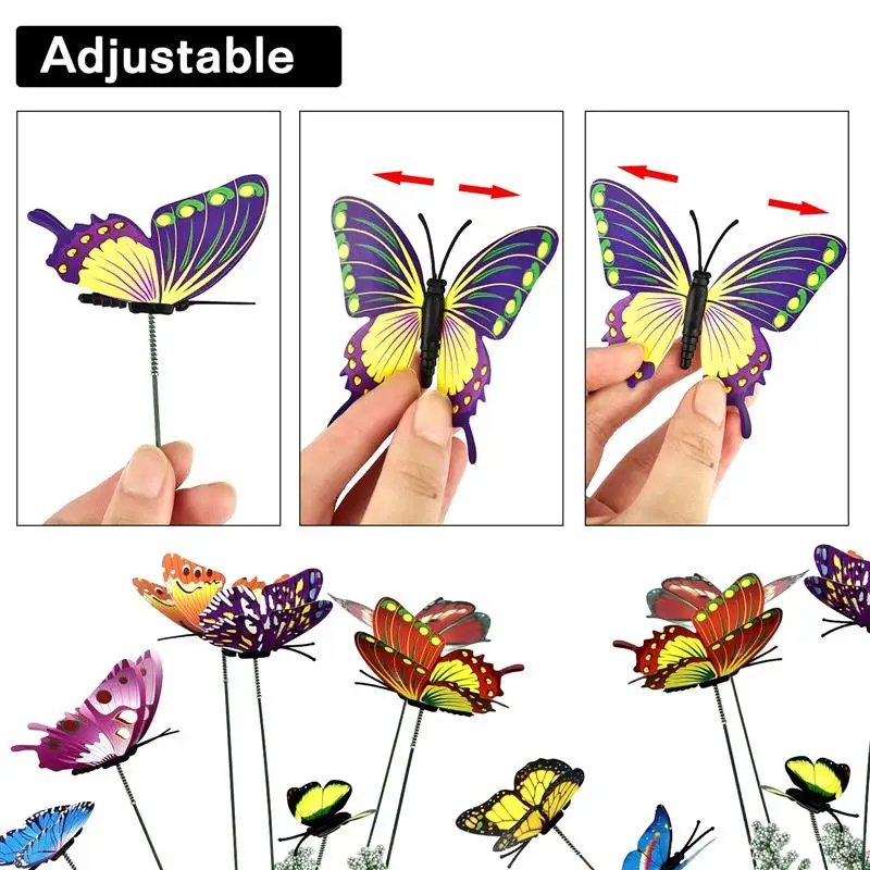 Bunch of Butterflies Garden Yard Planter Colorful Whimsical Butterfly Stakes Decoracion Outdoor Decor Flower Pots Decoration butterfly decoration garden art decor