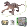 RC Dinosaur, Remote Control Dinosaur, Jurassic Velociraptor Toys with 50 Sheets Dinosaur Stickers, Walking Sounds Mode 4