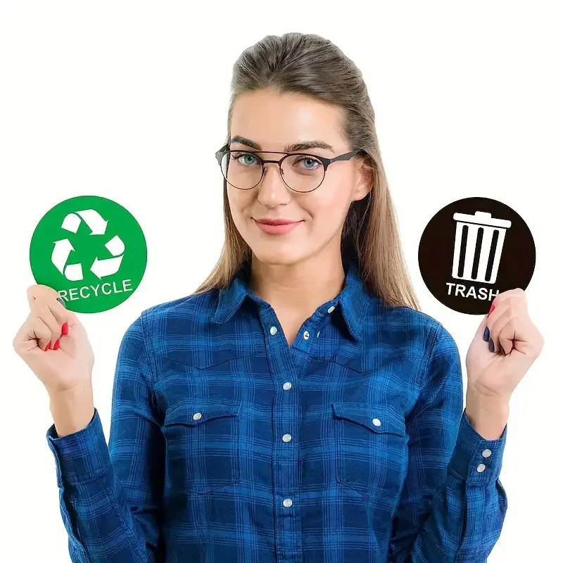 3pcs-set 12.7cm Bin Stickers Recycle Trash Sticker Modern Logo Symbol to Organize Trash cans Garbage containers Walls