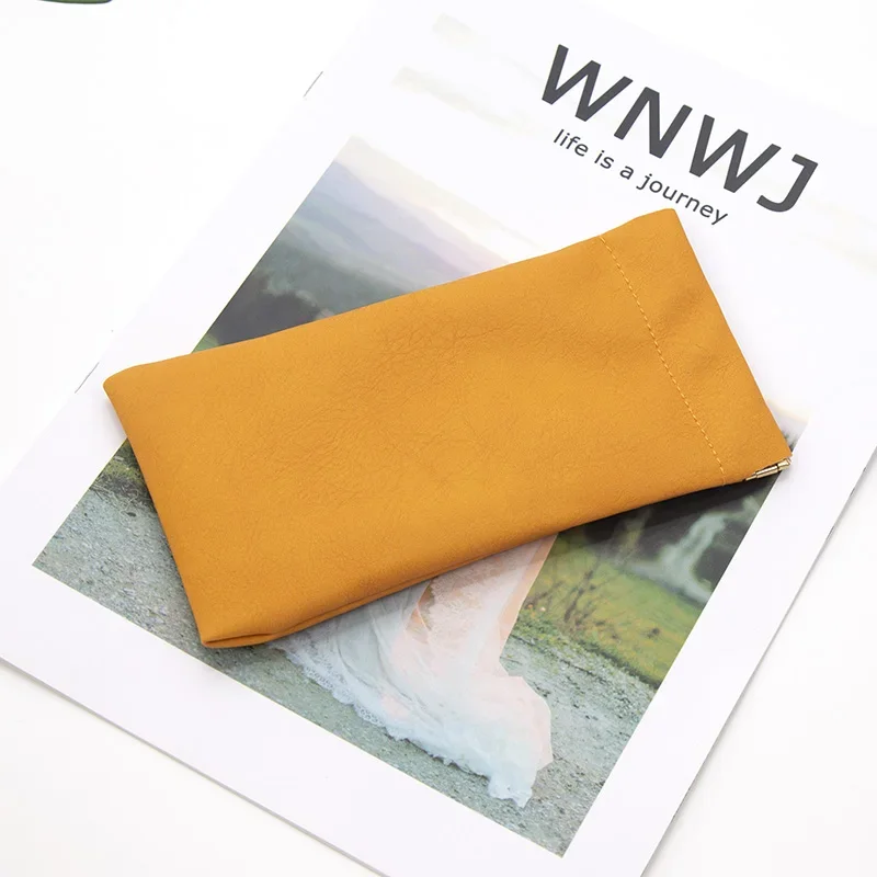 Unisex Soft PU Leather Eyewear Storage Pouch - 4 Colors
