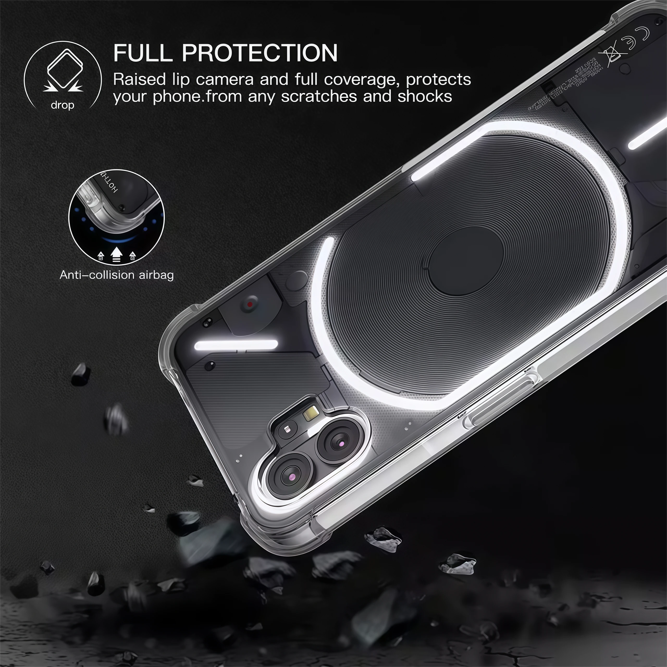 Transparent Shockproof Silicone Clear Airbags Case - Durable Protective Back Cover