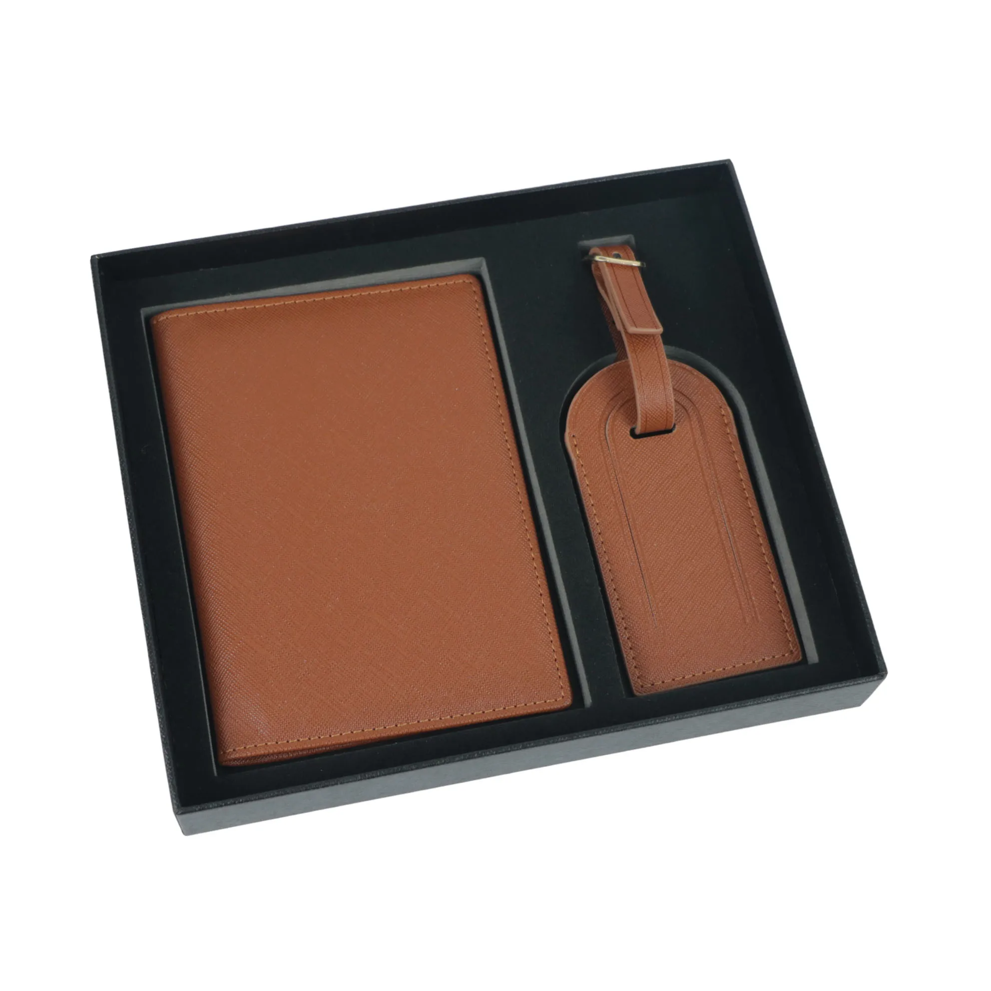 Personalized Passport Cover & Luggage Tag Set - Elegant Travel Accessories
