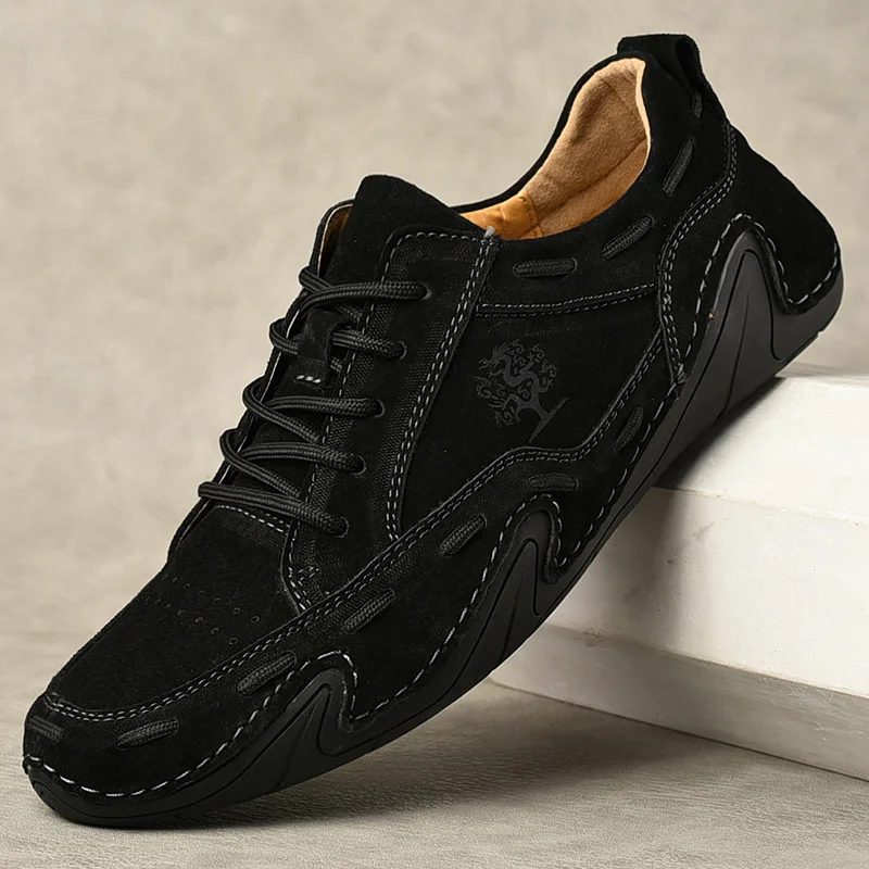 Men's Leather Casual loafers Shoes wedding Dress Shoes New Big Size Moccasins Suede shoes High Quality Size 48