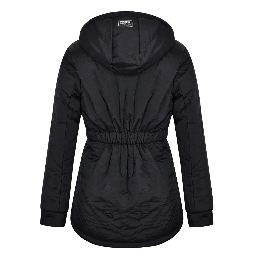 Customizable 2024 New UZZDSS Winter Women Warm Parkas Hooded Thick Plush Coats Female Mid-Long Cotton Jacket Warm Coat Outwear 5