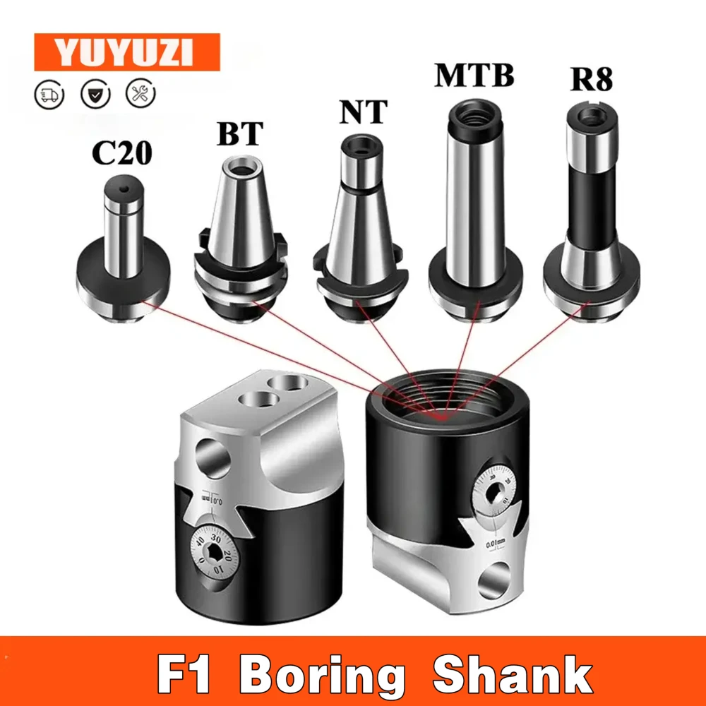 F1 Boring Head Tool Holder - NT40-F1 M16 For Milling Machines With 0.005mm Precision