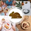 1Pc Wooden Bunny Shaped Egg Tray Egg Storage Holder Double Sided Cake Tray Bunny Shaped Wooden Plate Kitchen Storage Accessories 2
