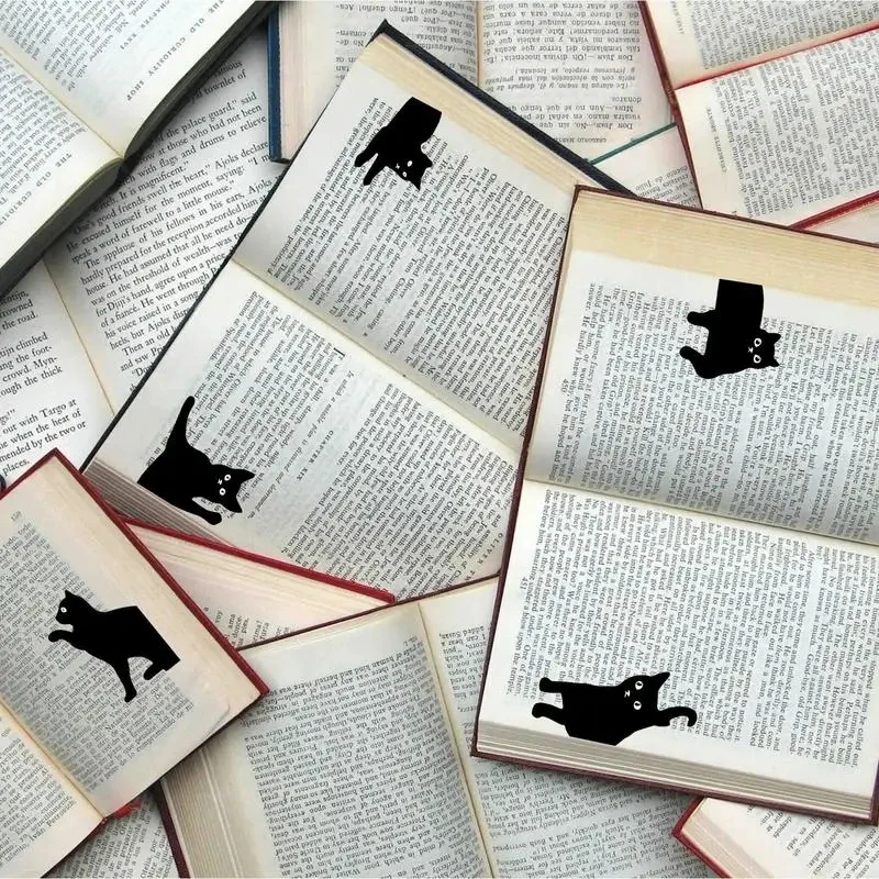 Magnetic Bookmarks 6/15pcs Cat Shaped Book Page Marks Clip Set For Teachers Students Lovers