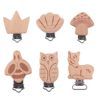 금속 나무 아기 젖꼭지 클립 홀더 인쇄 유아용 노리개 걸쇠 홀더 액세서리, DIY 도구, 아기 Teether, 5 개