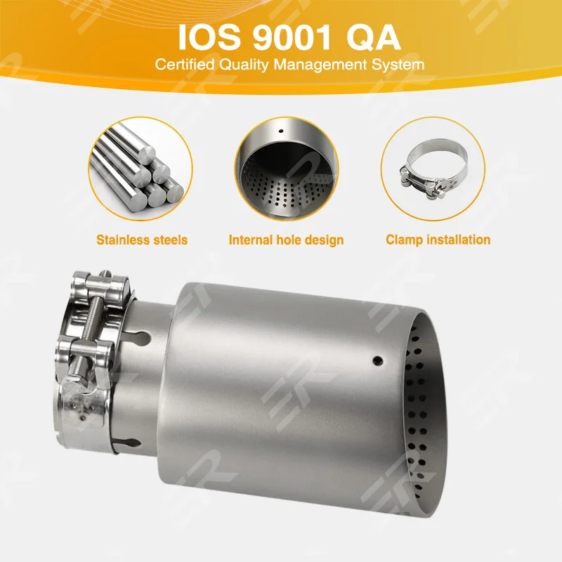 ER Exhaust Tips Matte Stainless Steel Car Exhaust Muffler Tips Tail pipe System tail Pipe Nozzle for muffler
