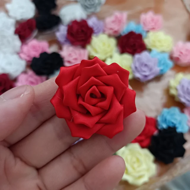 LALAVARA Handcrafted Roses Ribbon Flowers For DIY Work - AliExpress