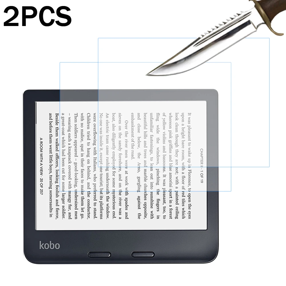 Protetor de Tela de Vidro para Kobo Libra H2o 2e Kobo Nia Glo hd Ereader Ebook Screen Protective Film Pcs