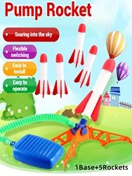 Children's Outdoor Rocket Launch Toy - Jump and Fly Kit (1 base 5 rockets)