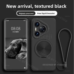 Premium Silicone Protective Phone Case with Magnetic Holder and Screen Protector for Pura 80 Pro (Black)