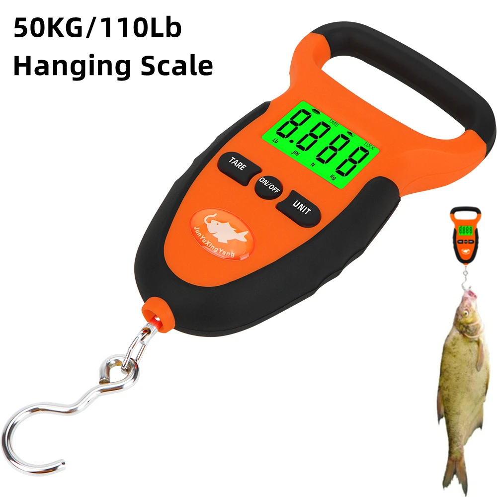 50KG/110Lb Portable LCD Digital Hanging Scale Fishing Travel