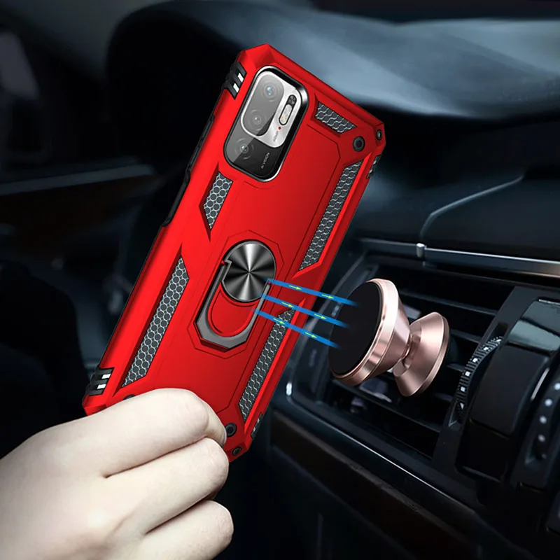 Durable Shockproof Armor Phone Case with Metal Ring Stand