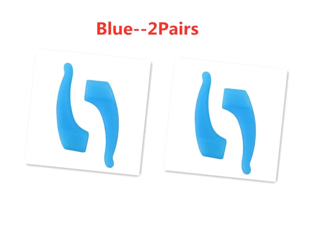 Fashion Anti Slip Ear Hook Eyeglass Eyewear Accessories Eye Glasses Silicone Grip Temple Tip Holder Spectacle Eyeglasses Grip Blue-2Pairs