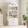 71" Tall Kids Bookcase, Kids Bookshelf with 2 Drawers, 4 Tier Large Book Shelves, Wood Display Standing Cabinet with Toy Storage 3
