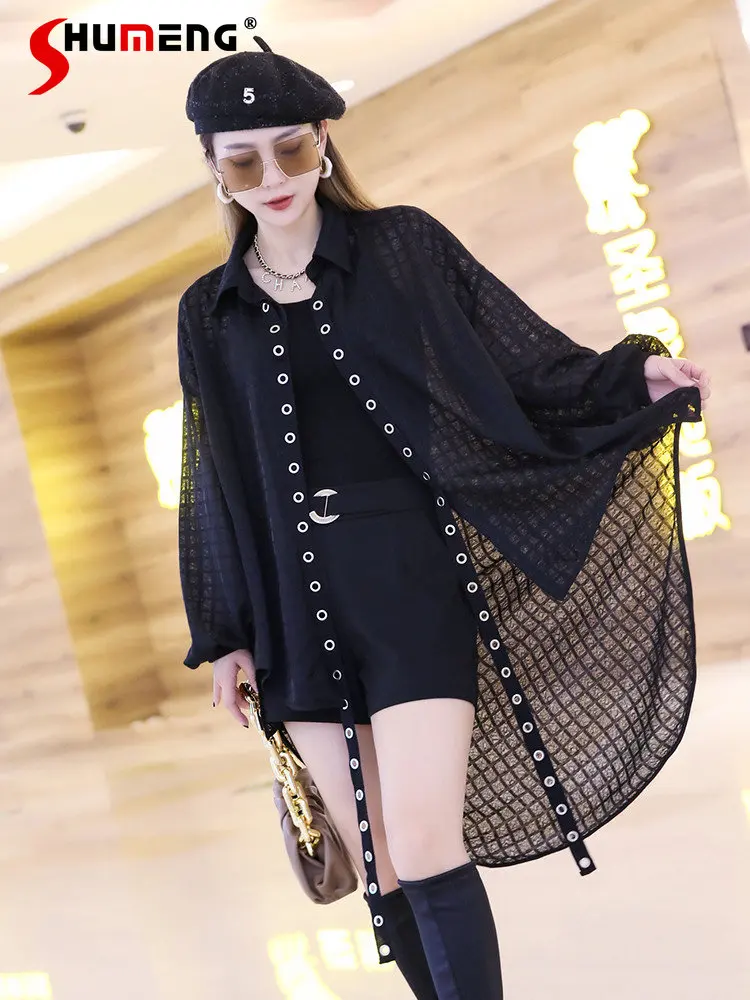 Women's 2023 Spring Summer New Fashion Irregular Mid-Length Black