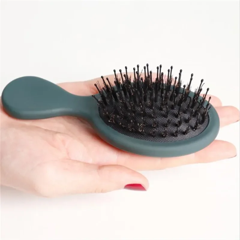 Hair Brush Comb Small Handle Hair Brush Massage Comb Bristle Nylon Anti-hair Loss Handle Detangling Wet Dry Hairdressing Styling Tools
