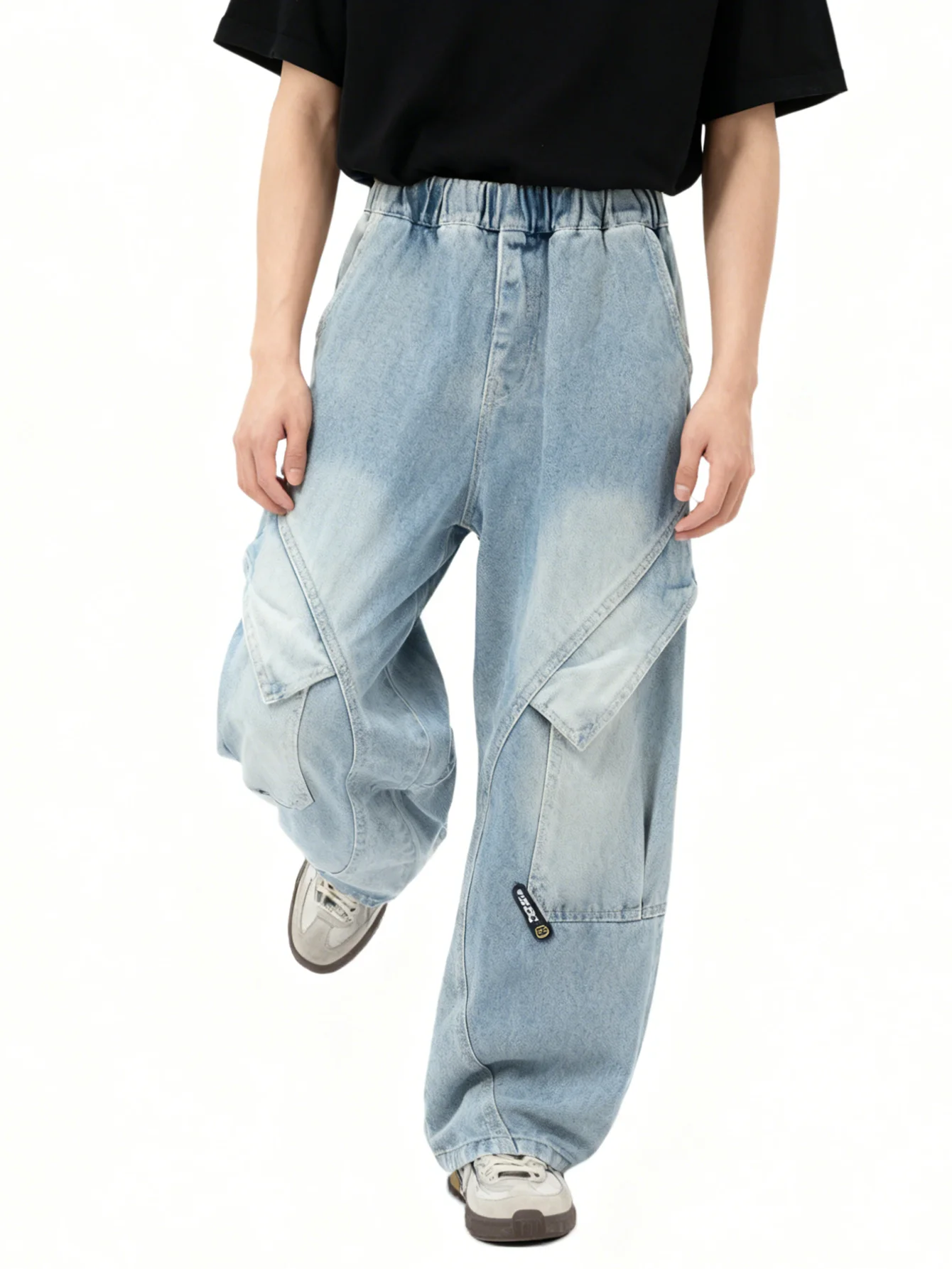 소년 및 청소년용 봄철 루즈핏 작업복 청바지, 일상복, 학교, 여가 및 야외 활동에 적합