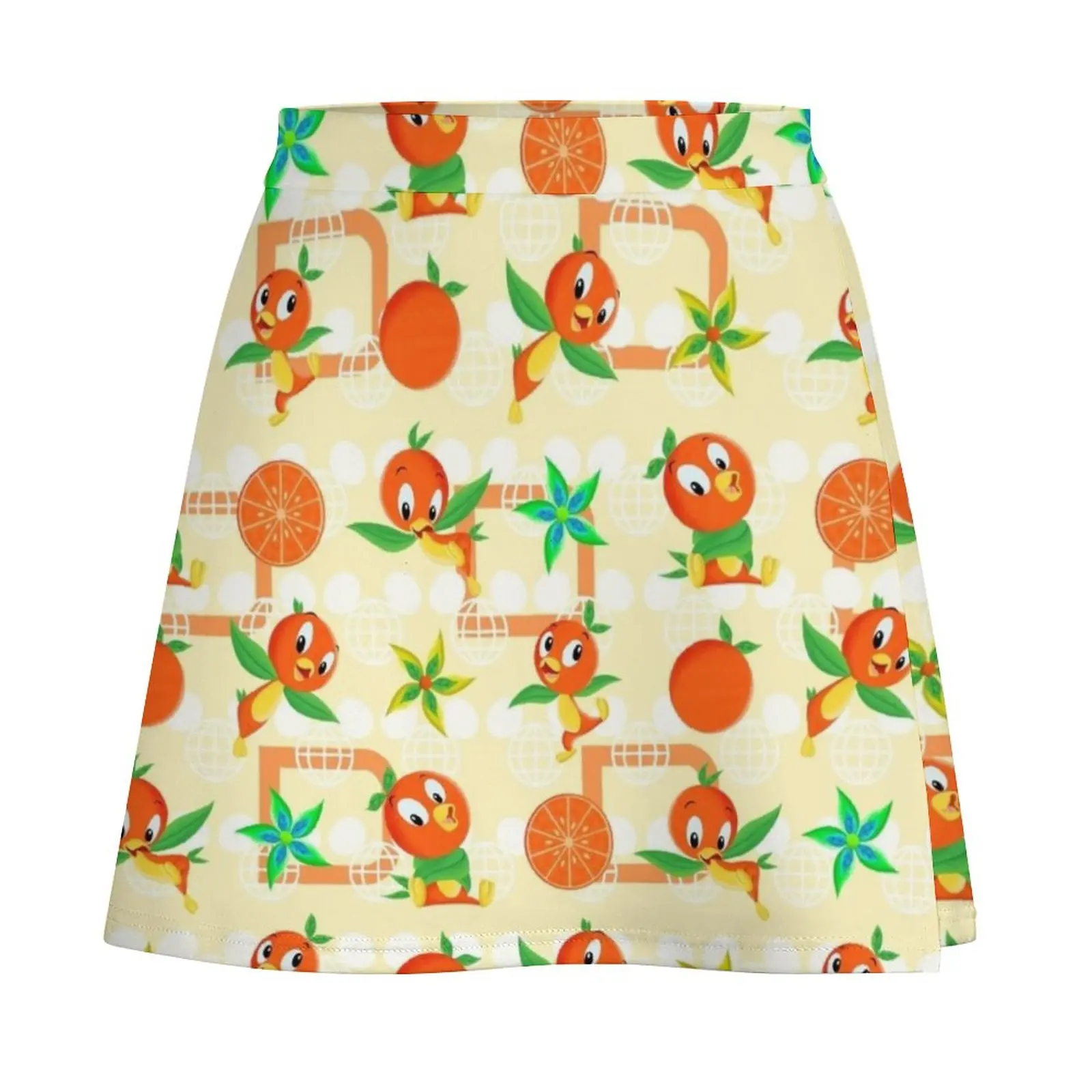 Orange Bird Mini Skirt Women's summer skirt Clothing female