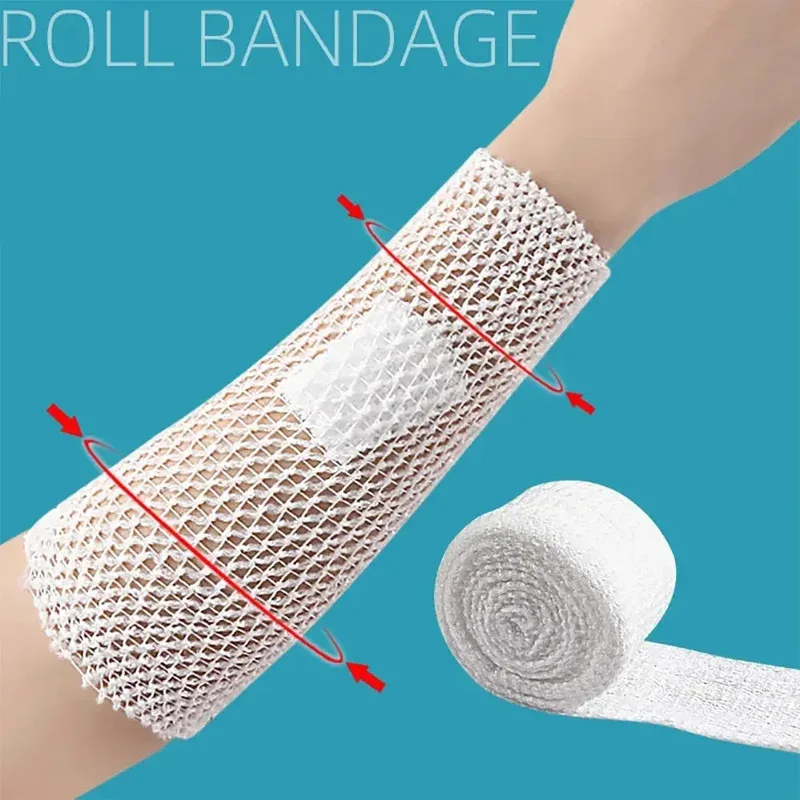 1 Roll Elastic Net Wound Dressing Net Tubular Bandage Mesh Tubing Tubular Gauze Fix Breathable Bandage Retainer For Adults Wrist