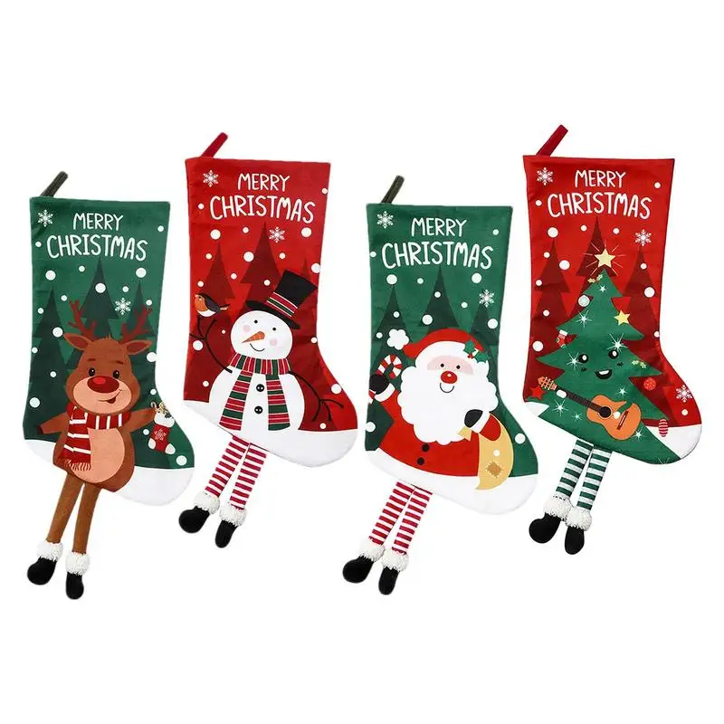 

Рождественские чулки, прочные и крепкие, многофункциональные, рождественские, с длинными штанинами, домашний декор для конфет